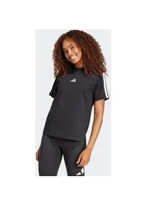 T-Shirt Adidas SPORTSWEAR "W 3S SJ T B", Damen, Gr. M, schwarz-wei&szlig; (schwarz, wei&szlig;), Obermaterial: 100% Baumwolle, normal, Rundhals, Shirts T-Shirt, klassische 3-Streifen an den &Auml;rmeln, ohne Verschluss