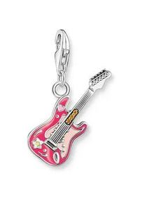 Charm-Einh&auml;nger Thomas Sabo "E-Gitarre-Motiv", silber (silberfarben, pink, rosa, orange, orange), Charms, Damen, Silber 925 (recycelt), mit Zirkonia (synth.)
