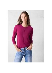 Langarmshirt Cecil, Damen, Gr. M (40), pink (jewel pink), Stoff, 80% Viskose, 17% Polyester, 3% Elasthan, gestreift, normal normal, Rundhals, abgesteppt, Shirts Langarmshirt, mit Streifen-Struktur
