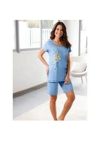 Shorty, Damen, Gr. 48/50, blau (himmelblau), 100% Baumwolle, Homewear-Sets Shorty