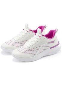 Sneaker Lascana "Halbschuh, Schn&uuml;rschuh, Freizeitschuh, Turnschuhe", Damen, Gr. 41, lila (wei&szlig;, lila), Obermaterial: 100% Textilmaterial. Decksohle: 100% Textilmaterial. Futter: 100% Textilmaterial. Laufsohle: 100% Synthetik, kontrastfarbene Details, mehrfarbig, unifarben mit Farbeinsatz, Schuhe Sneaker, aus Textil mit Farbakzenten