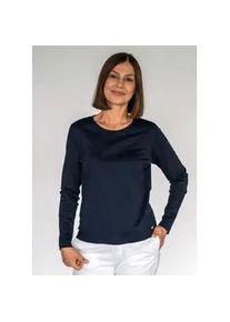 T-Shirt Clarina "VERENA", Damen, Gr. 40, blau (marine), Obermaterial: 100% Baumwolle;, unifarben, comfort fit, Rundhals, Shirts T-Shirt, Pima Cotton Interlock