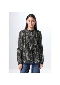 Tunika STREET ONE STUDIO, Damen, Gr. 38, schwarz, Stoff, 100% Polyester, bedruckt, normal, Rundhals, eng B&uuml;ndchen, Tuniken, mit zarten Raffungen