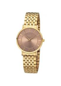 Regent Uhren Quarzuhr REGENT, gold (goldfarben, hellbraun), Armbanduhren, Damen, Quarzuhr, Armbanduhr, Damenuhr, Mineralglas, Edelstahlarmband, analog