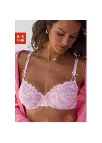 B&uuml;gel-BH Lascana "Wanda", Damen, Gr. 90, Cup E, rosa (pink, rose), Spitze, Obermaterial: 82% Polyamid, 12% Polyester, 6% Elasthan, BHs B&uuml;gel-BH, mit Zierschn&uuml;rung und Stickerei Spitze, Dessous