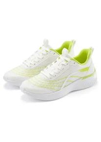 Sneaker Lascana "Halbschuh, Schn&uuml;rschuh, Freizeitschuh, Turnschuhe", Damen, Gr. 40, gr&uuml;n (wei&szlig;, lime), Obermaterial: 100% Textilmaterial. Decksohle: 100% Textilmaterial. Futter: 100% Textilmaterial. Laufsohle: 100% Synthetik, kontrastfarbene Details, mehrfarbig, unifarben mit Farbeinsatz, Schuhe Sneaker, aus Textil mit Farbakzenten