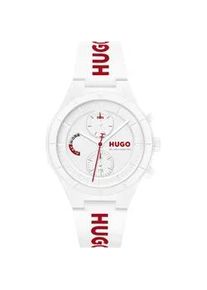 Multifunktionsuhr Hugo "LIT MULTI", wei&szlig;, Armbanduhren, Herren, Quarzuhr, Armbanduhr, Herrenuhr, Silikonarmband, analog