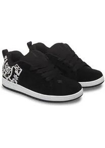 Sneaker DC Shoes "Court Graffik", Damen, Gr. 13,5(31), schwarz-wei&szlig; (schwarz, wei&szlig;), Obermaterial:Obermaterial: Leder / Futter: Textil / Au&szlig;ensohle: Gummi;, Schuhe Sneaker