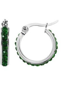 Adelia&acute;s Paar Creolen ADELIA ́S "Damen Creolen aus Edelstahl und Strass &Oslash; 13 mm", silber, Ohrringe, Damen, Damen, Edelstahl