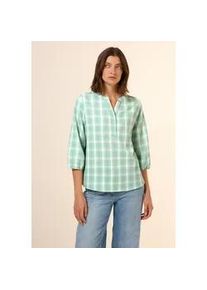 Karobluse Cecil, Damen, Gr. XXL (46), gr&uuml;n (matcha gr&uuml;n), Web, 54% Viskose, 45% Polyester, 1% Elasthan, kariert, normal normal, Rundhals, B&uuml;ndchen, Blusen Karobluse, mit 3/4 &Auml;rmeln