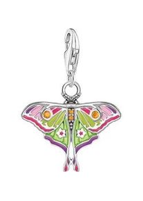 Charm-Einh&auml;nger Thomas Sabo "Charm Nachtfalter bunt", bunt (silberfarben, orange, orange), Charms, Damen, Silber 925 (recycelt), mit Zirkonia (synth.)