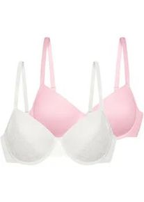 B&uuml;gel-BH Dorina, Damen, Gr. 85, Cup G, beige (ivory, pink), Obermaterial: 60% Polyamid, 31% Polyester, 9% Elasthan, unifarben, BHs B&uuml;gel-BH, Curves mit gepolsterten Cups