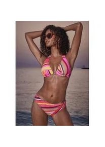 B&uuml;gel-Bikini Bruno Banani, Damen, Gr. 38, Cup D, orange (orange bedruckt), Obermaterial: 80% Polyester, 20% Elasthan. Futter: 100% Polyamid, bedruckt, Bikini-Sets B&uuml;gel-Bikini, mit edlem Zierring