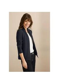 Cardigan Cecil, Damen, Gr. L (42), blau (universal blau), Web, 70% Baumwolle, 26% Polyester, 4% Elasthan, unifarben, normal normal, hoch geschlossener Ausschnitt, B&uuml;ndchen, Strickjacken, aus Baumwolle mit Stretchanteil