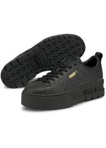 Sneaker Puma "Mayze Classic Sneakers Damen", Damen, Gr. 37,5, schwarz, Obermaterial: Synthetik, Textil, Kuhleder; Futter: Synthetik, Textil; Innensohle: Textil; Laufsohle: TR (Thermoplastischer Gummi), Schuhe Sneaker