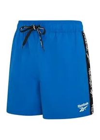 Badeshorts Reebok "Duke", Herren, Gr. S, N-Gr, blau, Microfaser, Polyamid, unifarben, Badehosen Badeshorts, mit Kordelzug und elastischem Bund, mit Logo, atmungsaktiv, basic
