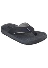 Zehentrenner Skechers "TANTRIC-COPANO", Herren, Gr. 47,5, schwarz, Lederimitat, Schuhe Zehentrenner, Sommerschuh, Schlappen, Poolslides, Badeschuh, mit Luxe Foam