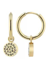 Adelia&acute;s Paar Ohrh&auml;nger ADELIA ́S "Damen Ohrh&auml;nger aus poliertem Edelstahl und Strass &Oslash; 12 mm", silber, Ohrringe, Damen, Damen, Edelstahl