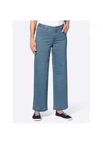 Bequeme Jeans Classic Basics, Damen, Gr. 50, Normalgr&ouml;&szlig;en, blau (blau, bleached), 81% Baumwolle, 17% Polyester, 2% Elasthan, unifarben, lang, Jeans