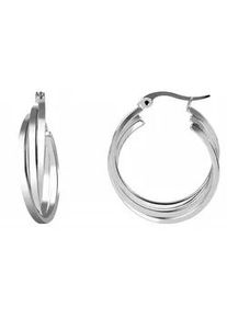 Adelia&acute;s Paar Creolen ADELIA ́S "Damen Creolen aus poliertem Edelstahl &Oslash; 25 mm", silber, Ohrringe, Damen, Damen, Edelstahl