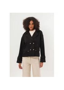 Trenchcoat FRESHLIONS "Helena", Damen, Gr. XL, schwarz, 100% Baumwolle, unifarben, normal, M&auml;ntel, mit stylischem Reverskragen