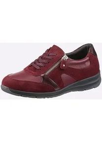 Sneaker Casual Looks, Damen, Gr. 41, rot (dunkelrot), Glattleder, Veloursleder, Schuhe Sneaker
