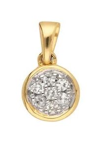 Adelia&acute;s Kettenanh&auml;nger ADELIA ́S "Damen 585 Gold Anh&auml;nger mit Diamant &Oslash; 6 mm", gold, Schmuckanh&auml;nger, Damen, 0,06 VVS = sehr sehr kleine Einschl&uuml;sse, Gold, Kettenanh&auml;nger, mit Diamant f&uuml;r Damen