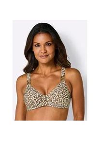 B&uuml;gel-Bikini-Top feel good, Damen, Gr. 46, Cup C, beige (champagner, schoko, bedruckt), Elasthan, Polyamid, Bikini-Oberteile