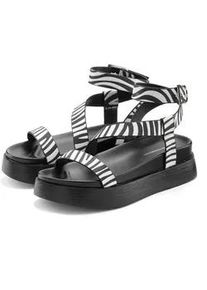 Sandale French Connection "Sommerschuh", Damen, Gr. 40, schwarz (schwarz, wei&szlig;), Obermaterial: 100% Lederimitat. Decksohle: 100% Textilmaterial. Futter: 100% Lederimitat. Laufsohle: 100% Lederimitat, mehrfarbig, Schuhe Sandale, Sommerschuh, Sandalette, offener Schuh, Pantolette