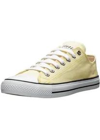 Sneaker Ethletic "Trainer White Cap Lo Cut", Damen, Gr. 36, gelb (watersign gelb, just wei&szlig;), Obermaterial: 100% Baumwolle; Sohle: 100% Naturkautschuk, Schuhe Sneaker, Keine Angabe