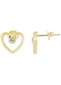 Adelia&acute;s Paar Ohrh&auml;nger ADELIA ́S "Damen Ohrstecker aus 925 Sterling Silber mit Herz und Zirkonia", silber, Ohrringe, Damen, Damen, Silber 925 (Sterlingsilber)