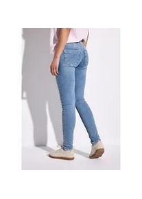 Slim-fit-Jeans Street One, Damen, Gr. 33, L&auml;nge 28, blau (light blau washed), Jeans, 84% Baumwolle, 13% Polyester, 3% Elasthan, unifarben, normal, Jeans Slim-fit-Jeans, 5-Pocket-Style