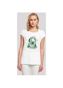 T-Shirt F4NT4STIC "Harry Potter Slytherin Glitter", Damen, Gr. XS, wei&szlig;, Obermaterial: 100% Baumwolle, regular fit, Rundhals, ohne B&uuml;ndchen, Shirts T-Shirt, Damen,Premium Merch,Regular-Fit,Kurze &Auml;rmel,Bedruckt