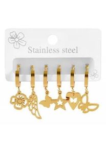 Adelia&acute;s Paar Creolen ADELIA ́S "Damen Creolen aus Edelstahl &Oslash; 9 mm", silber, Ohrringe, Damen, Damen, Edelstahl