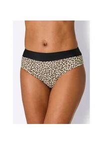 Bikini-Hose feel good, Damen, Gr. 38, Normalgr&ouml;&szlig;en, beige (champagner, schoko, bedruckt), Elasthan, Polyamid, Badehosen Bikini-Hose
