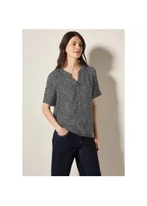 Kurzarmbluse Cecil, Damen, Gr. S (38), blau (universal blau), Stoff, 100% Viskose, gemustert, klassisch normal, Rundhals, B&uuml;ndchen, Blusen, aus softer Viskose