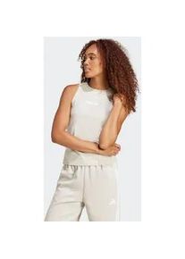 Tanktop Adidas SPORTSWEAR "W LIN SJ TK", Damen, Gr. S, grau (wonder aluminium, wei&szlig;), Obermaterial: 93% Baumwolle, 7% Elasthan, Rundhals, Tops Tanktop