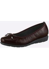 Ballerina Casual Looks, Damen, Gr. 36, rot (bordeaux), Lackleder, Basic, Schuhe Ballerina