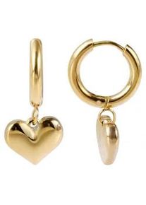 Adelia&acute;s Paar Ohrh&auml;nger ADELIA ́S "Damen Ohrh&auml;nger aus Edelstahl mit Herz - - &Oslash; 10 mm", silber, Ohrringe, Damen, Damen, Edelstahl