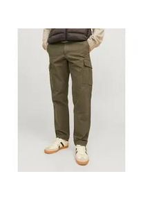 Jack & Jones Cargohose JACK & JONES "JPSTKANE BARKLEY CARGO PANT NOOS", Damen, Gr. 31, L&auml;nge 32, gr&uuml;n (olive night), Web, Obermaterial: 100% Baumwolle, unifarben, relaxed fit kn&ouml;chellang, Hosen Cargohose