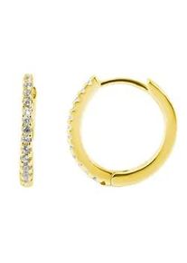 Adelia&acute;s Paar Creolen ADELIA ́S "Damen Creolen aus 925 Sterling Silber und Zirkonia &Oslash; 10 mm", silber, Ohrringe, Damen, Damen, Silber 925 (Sterlingsilber)