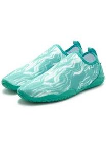 Aquaschuh Venice Beach "Badelatsche, Badeschuhe", Damen, Gr. 42, blau (t&uuml;rkis, wei&szlig;), Obermaterial: 100% Textilmaterial. Decksohle: 100% Textilmaterial. Futter: 100% Textilmaterial. Laufsohle: 100% Synthetik, mehrfarbig, Schuhe, zum Reinschl&uuml;pfen, Slipper, Wasserschuh VEGAN