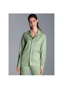 Schlafanzug TRIGEMA "TRIGEMA Schickes Schlafanzug Oberteil mit Knopfleiste", Damen, Gr. XXL, gr&uuml;n (gr&uuml;n tea), Single Jersey, 100% Baumwolle, ohne Ausschnitt, Homewear-Sets Schlafanzug