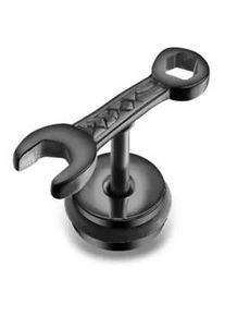 Single-Ohrstecker Firetti "Schmuck Geschenk Ohrschmuck einzeln Schraubenschl&uuml;ssel", schwarz, Ohrringe, Herren, 6,5mm, Edelstahl Kautschuk, Edelstahl, Kautschuk