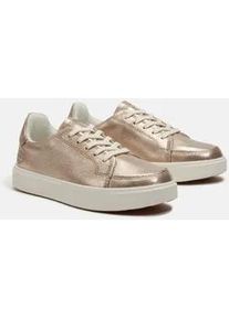 Sneaker Timberland "Emerson Street LOW LACE UP SNEAKER", Damen, Gr. 38,5, gold (gold metallic), Textil, Schuhe Sneaker