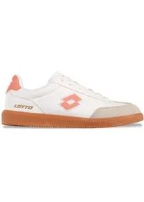 Sneaker Lotto, Damen, Gr. 39, wei&szlig; (wei&szlig;, papaya), Synthetik, unifarben mit Farbeinsatz, Schuhe Sneaker, - in Kinder- und Kleinkinder-Gr&ouml;&szlig;en erh&auml;ltlich