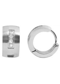 Adelia&acute;s Paar Creolen ADELIA ́S "Damen Creolen aus Edelstahl und Strass &Oslash; 10 mm", wei&szlig;, Ohrringe, Damen, Damen, Edelstahl