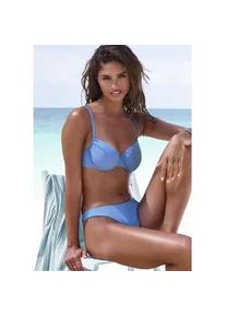 B&uuml;gel-Bikini-Top Copenhagen Studios "Nela", Damen, Gr. 36, Cup C, blau, Rippware, Recycling-Polyamid, strukturiert, unifarben, Bikini-Oberteile, mit Doppeltr&auml;gern