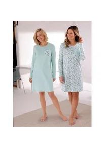 w&auml;schepur Schlafanzug W&Auml;SCHEPUR, Damen, Gr. 40/42, kalkmint, bedruckt, kalkmint, 100% Baumwolle, Homewear-Sets Schlafanzug