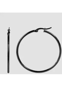 Adelia&acute;s Paar Creolen ADELIA ́S "Damen Creolen aus poliertem Edelstahl", schwarz, Ohrringe, Damen, Damen, Edelstahl